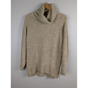 GAP‎ Sweater Womens XS Beige Boucle Cowl Turtleneck Pullover Cozy Knit Warm